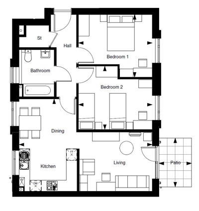 New homes for sale by Sempra Homes at Maplewood Court, Basildon, SS15, floor plan