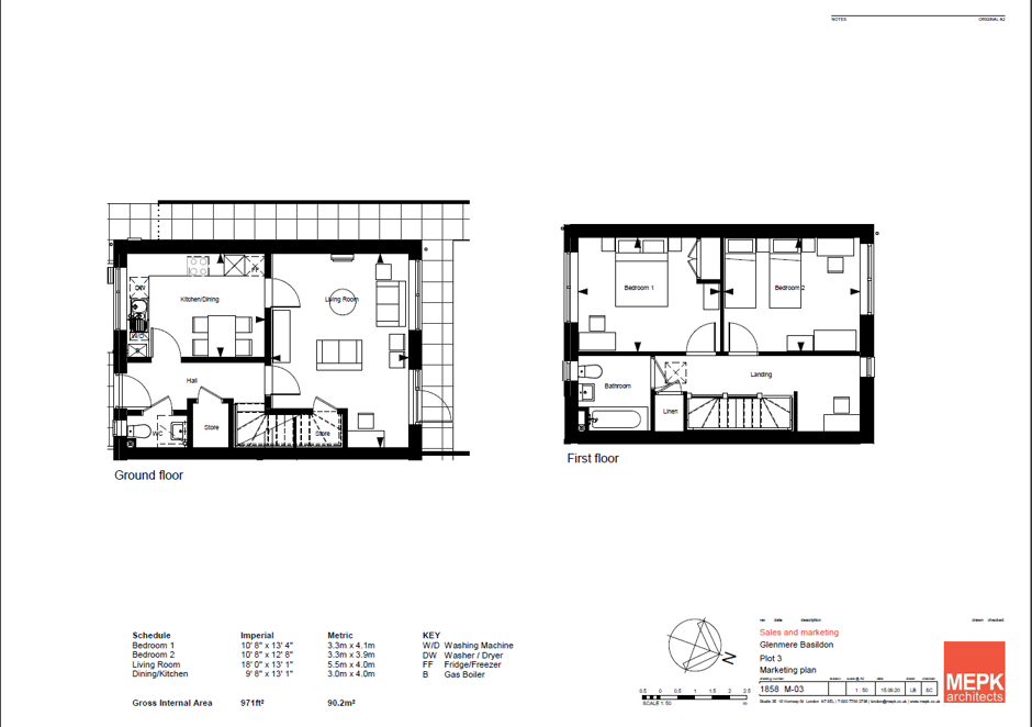 New homes for sale by Sempra Homes at Glenmere, Vange, SS16, floor plan dimensions