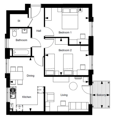 New homes for sale by Sempra Homes at Maplewood Court, Basildon, SS15, floor plan