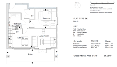 New homes for sale by Sempra Homes at Monarch Place, Billericay, CM12, floor plan dimensions